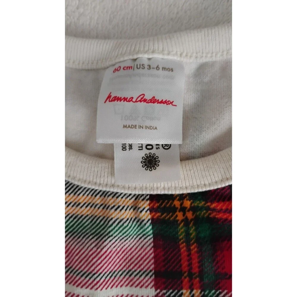 Hanna Andersson Knit Romper Unisex Plaid Sleeveless Holiday 3 6 MOS